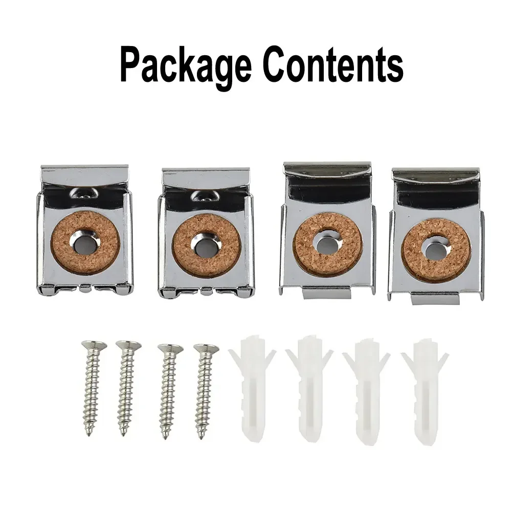New Glass Bracket Glass Bracket Chrome Metal Screws Silver 4pcs Chrome Fixing Kit Frameless Clips Glass Bracket