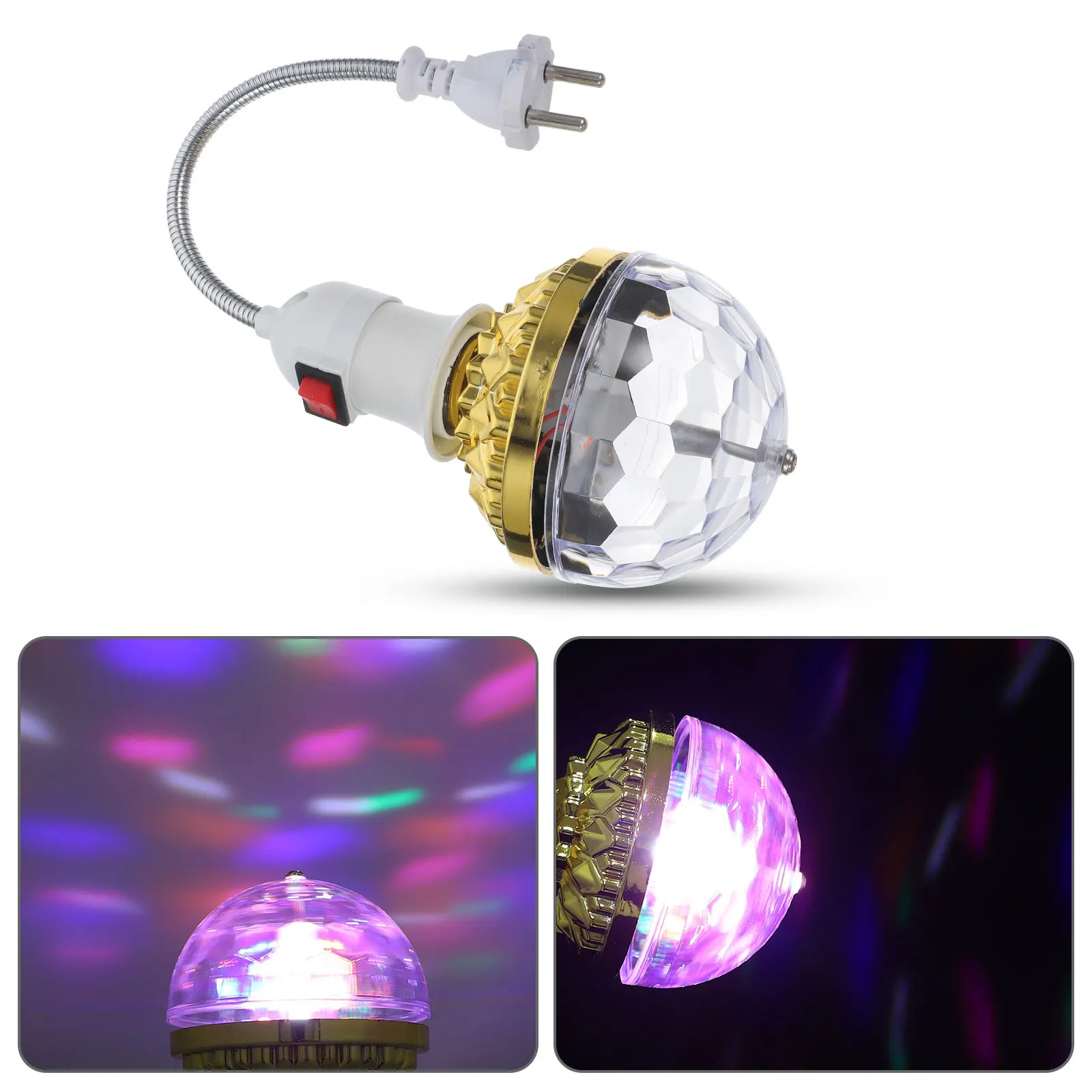 2 مجموعات صغيرة ديسكو الكرة المكونات في E27 LED الدورية Rgb مصابيح كهربائية للنوادي الليلية القضبان حفلة الإضاءة المحيطة كرة ديسكو صغيرة