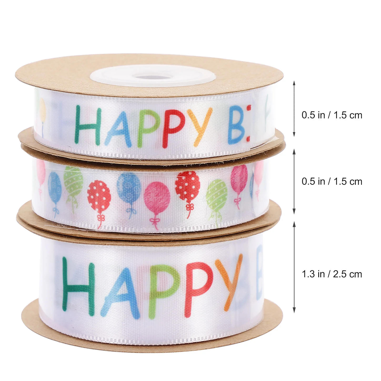 3 Rolls Birthday Ribbon Gift Decorative Riband Package Christmas Bows Packaging Ribbons Twine for