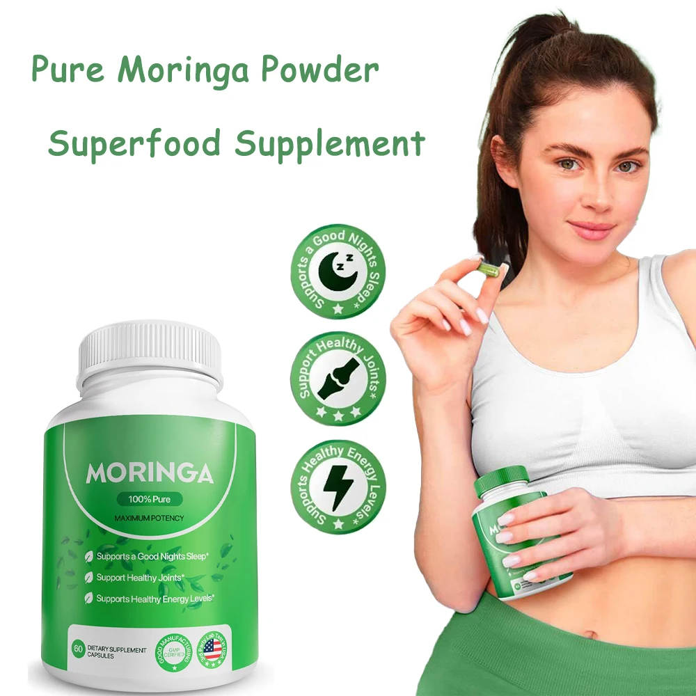 

Капсулы Moringa Extra Strength Supplement Superfood поддерживает здоровый сон. Суставы Здоровые, уровни энергии, 60 капсул