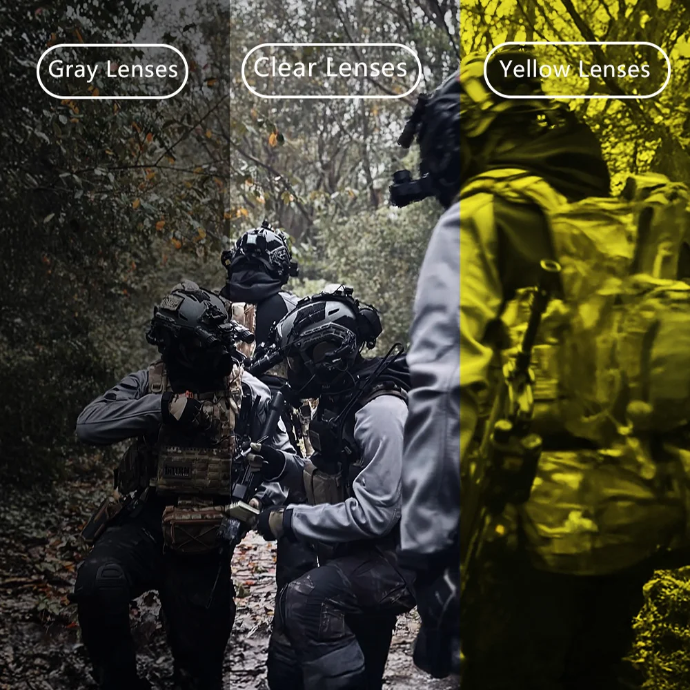 Military Tactical Goggles CS Airsoft Windproof Shooting Glasses HD 3 Lens Motocross Motorcycle Mountaineering Safe Glasses - view 6