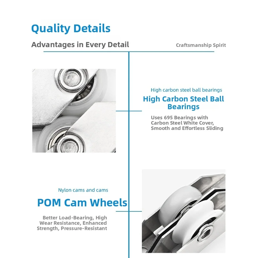 2pcs Stainless Steel Sash Pulley Sliding Door Roller Wheel Track Pulley Door Roller Window Pulley Furniture Door Hardware