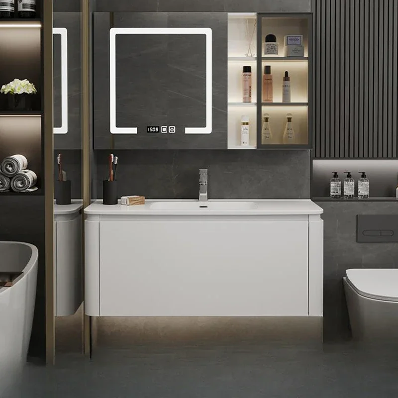 

Light luxury smart bathroom cabinet, mirrorcombination, integrated basin washstand, face