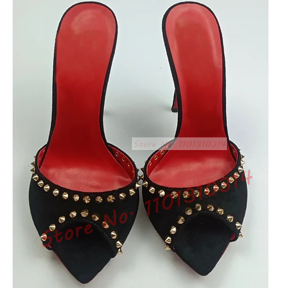 Denim Peep Toe nity pantofle damskie niebieska w stylu Casual buty na obcasie metalowe wykończenia buty 2023 letnie seksowne damskie luksusowe