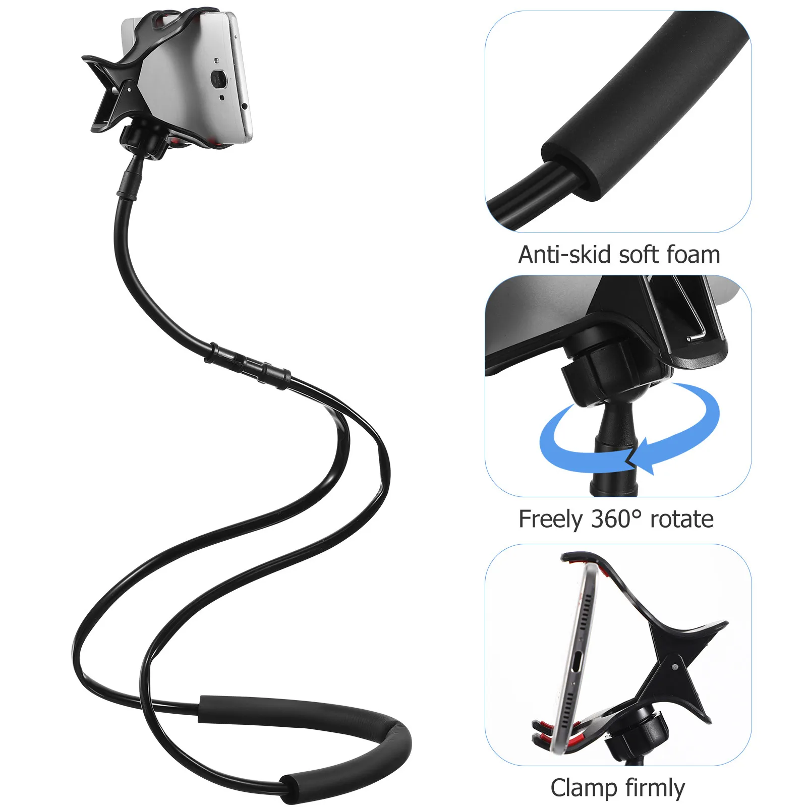 1Pcs Flexible Neck Hanging Phone Holder Adjustable Lazy Bracket for Hands-Free Use While Lying Sitting Standing Watching Movies view 3