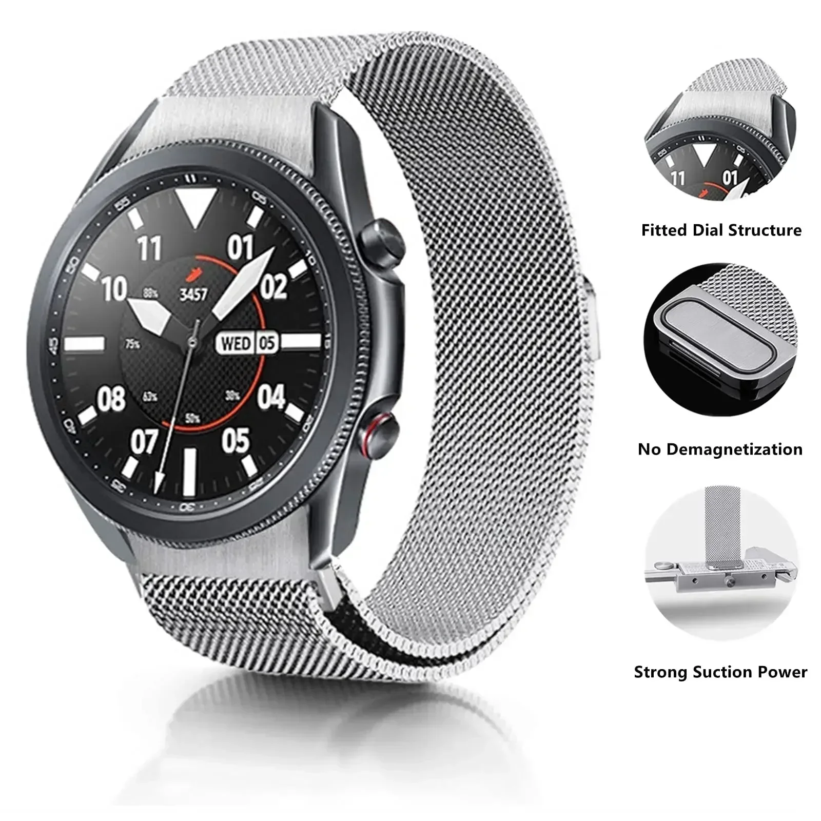 No Gaps Band For Samsung Galaxy Watch 7/6/4/5 pro 44mm 40mm 20mm Milanese Loop Bracelet Galaxy Watch 4-6 classic 43mm 47mm Band