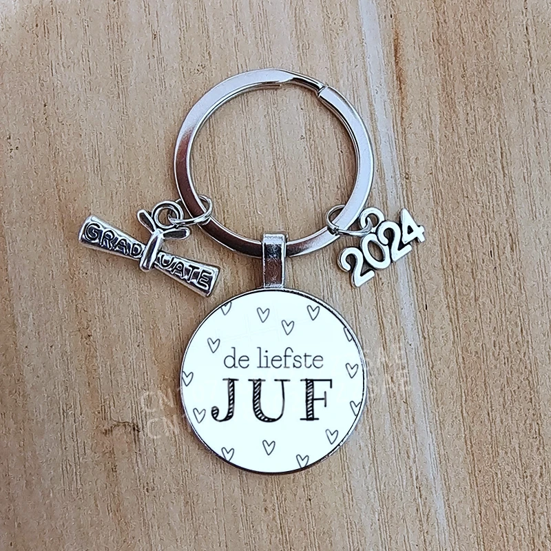 VOOR DE Liefste Juf Keychain Thanks for the gift keychain to the teacher