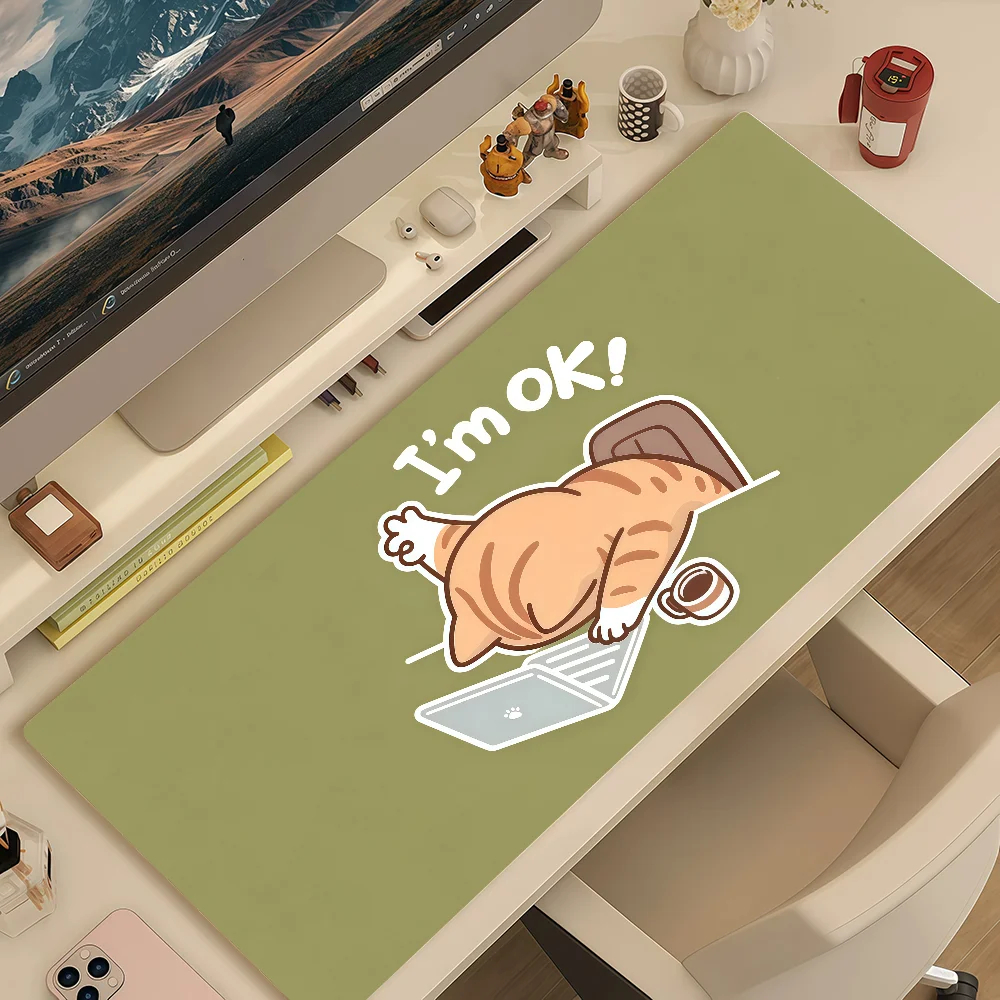 Mouse Pad MousePad Non-slip Lockedge Office Student Gaming Thickened Large Writing Cartoon Cute Cat Ok Im Pad Cushion