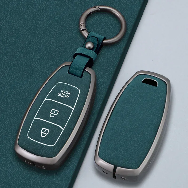 Car Key Cover Keychain Case For Hyundai I30 Ix35 KONA Encino Solaris Azera Grandeur Ig Accent Santa Fe Palisade 3 4 5 Button