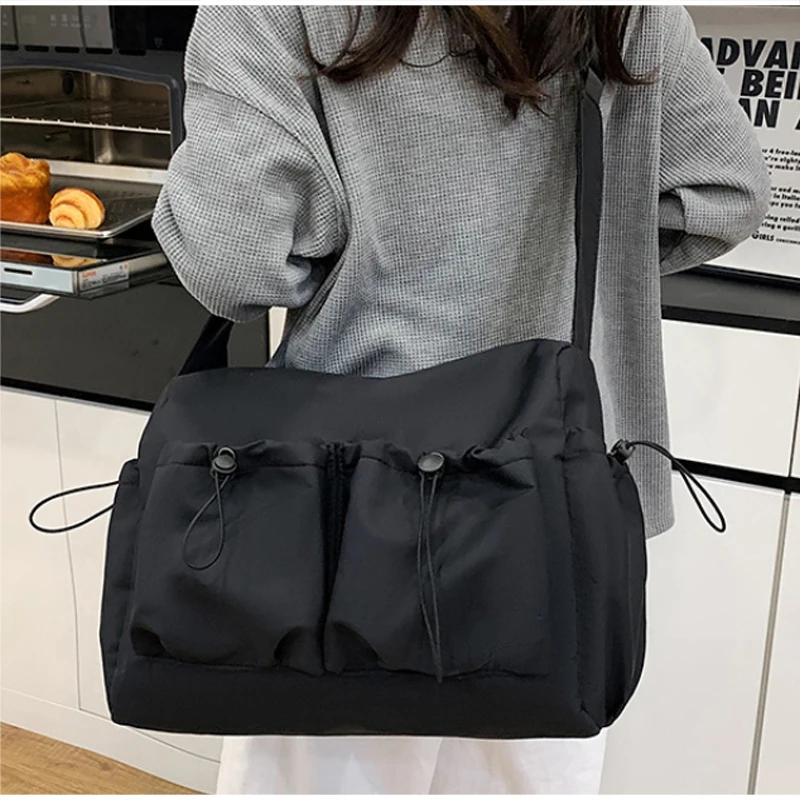 Mehrtaschen-Freizeit-Sporttasche aus Canvas, Umhängetasche für Damen, große Reisetasche, vielseitige leichte Handtasche – Detail 15
