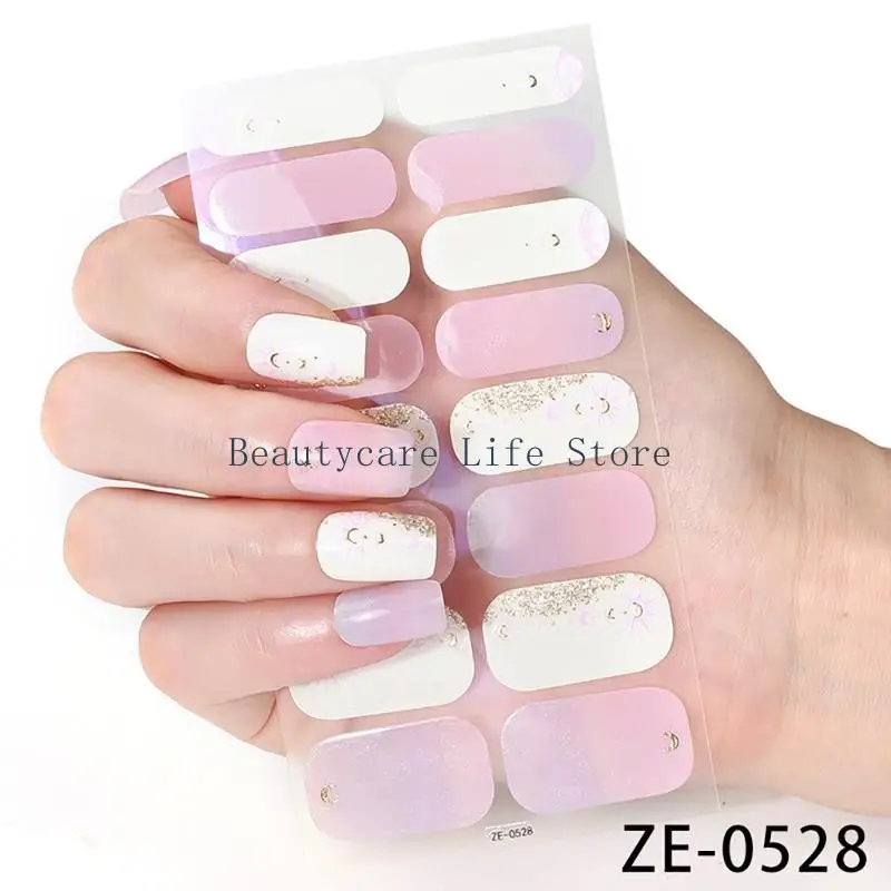 652C Bronzing Nails Art Sticker Butterfly Nails Polish Strips Full Wraps