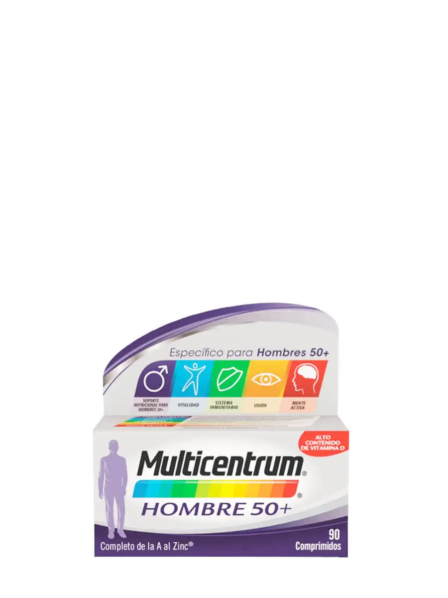 Multicentrum man 50 + 90 tablets-food supplement for men 50 years old.