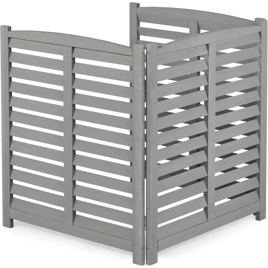 

3Panel Outdoor Air Conditioner Fence 3Section Outdoor Wooden Screen Outside Wood Privacy Fence 32 W x 38 H