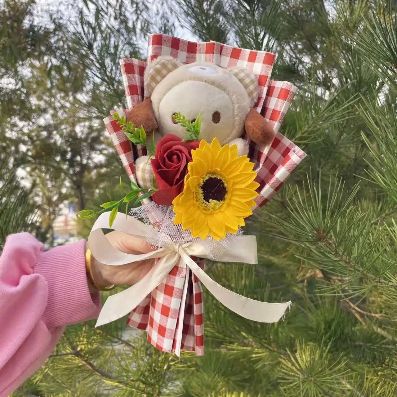 Minha melodia kuromi cinnamoroll olá kitty boneca de pelúcia brinquedos criativo artesanal sanrio buquê dia dos namorados presentes de formatura de natal