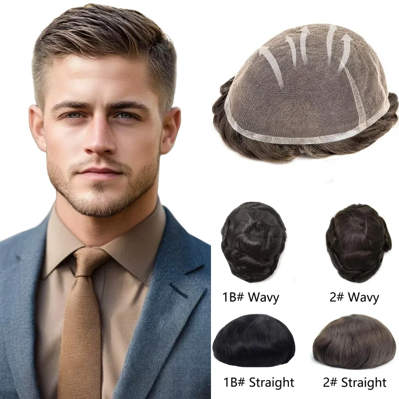 

Full HD Swiss Lace Base Toupee For Men | 100% Human Hairpiece, Waterproof & Strong Hold For Swimming Wig