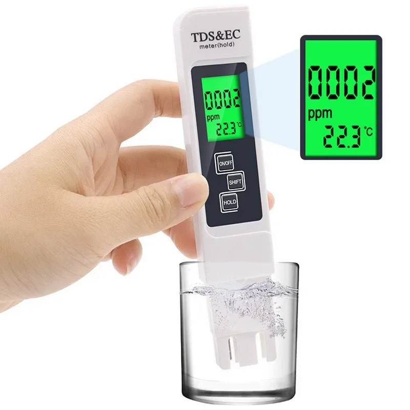 White Digital Water Quality Tester Meter Range Multifunctional Water Purity Temperature Meter TEMP Tester