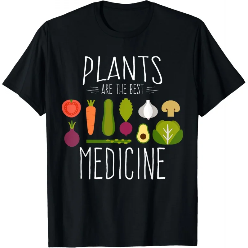 

Plant Vegetarian Fun Vegetables Are Medical Gifts Men's and Women's T-Shirts Short Sleeved Black