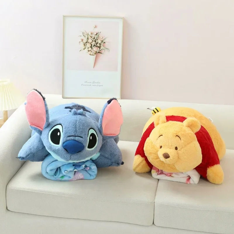 Disney anime winnie urso & ponto macio pelúcia boneca lance travesseiro nap cobertor sofá almofada de alta qualidade crianças presentes de aniversário