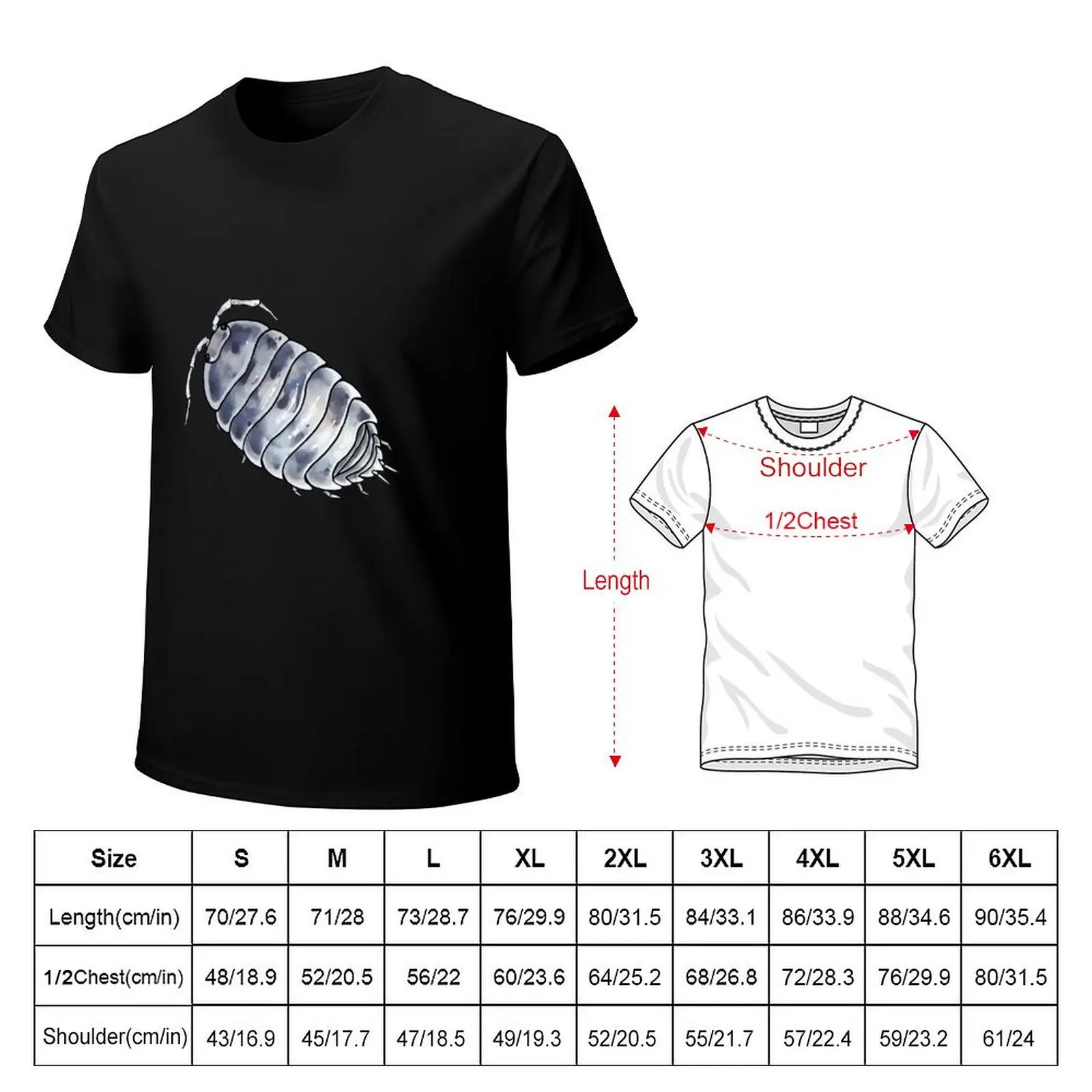 Porcellio laevis dairy cow Isopod T-Shirt Holiday Casual Short Sleeve Top