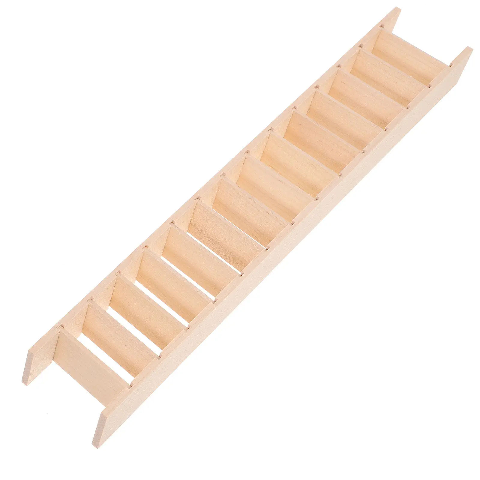 

Miniature Ladder Wooden Smooth Unpainted Elegant Decorative Ladder for Mini House Miniature Furniture Ornament