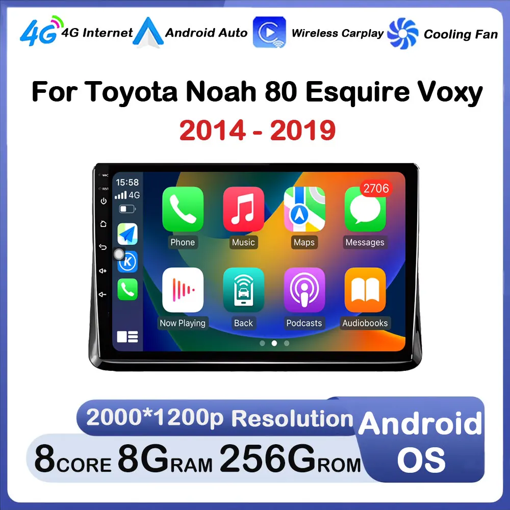 

for Toyota Noah 80 Esquire Voxy 2014 - 2019 Android Auto Car Multimedia Radio Carplay GPS Navigation Wireless Carplay WIFI
