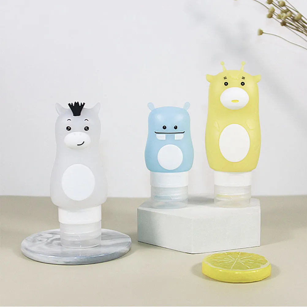 

3Pcs Silicone Travel Sub Bottles Portable Leakproof Empty Lotion Sauce Containers Refillable Small Bottles for Trip