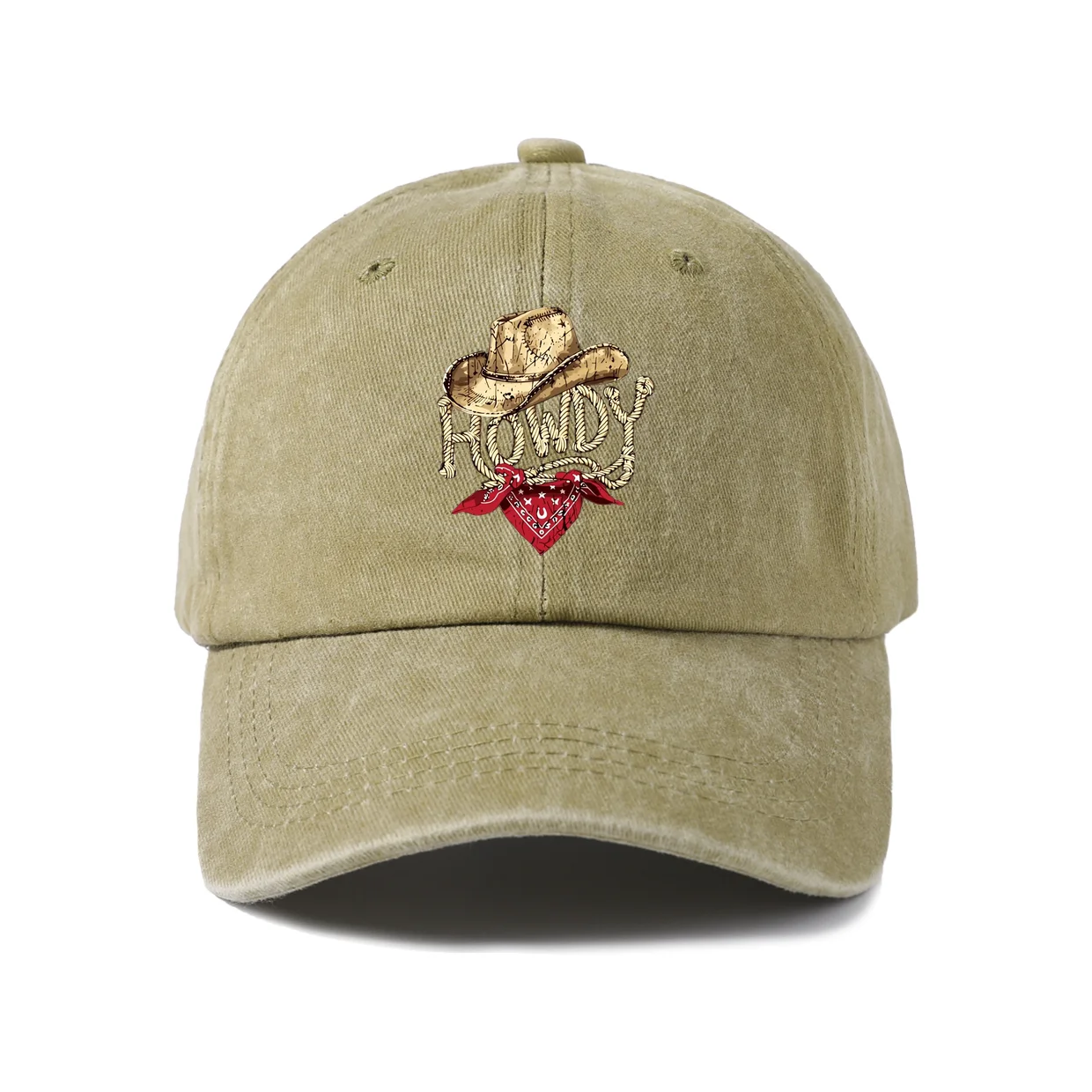 Howdy Cowgirl Western Graphic Baseball Cap, Vintage Washed Adjustable Unisex Dad Hat, Casual Gift