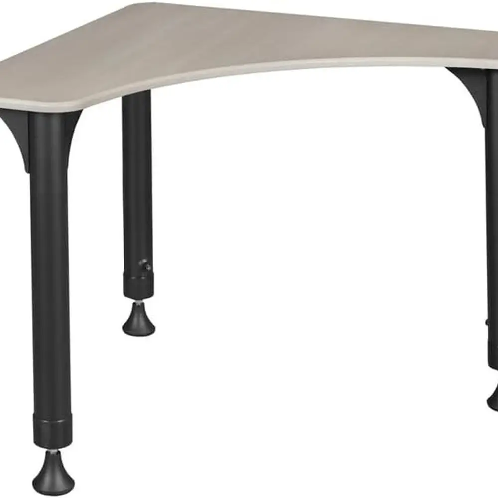 Maple-Finished Height-Adjustable School Desk, 28 Square, 23-34 Range, Rounded Corners