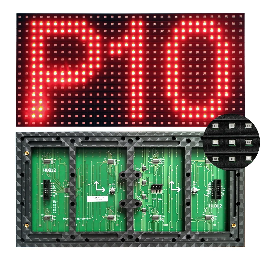 DIY led message board P10 Red Semi-outdoor LED display,P10 LED Module+WiFi Control card+power supply+Magnetic screw+16P Cable
