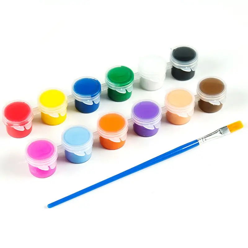 3ml/5ml 6/8 Colors Kids Drawing DIY Acrylic Paint Waterbrush Pigment Set, For Clothing Textile Fabric, Paper,  Bamboo, Leather