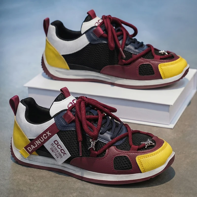 Man Sneakers Fashion Anti Slip Wear-resistant Male Footwear 2026 Autumn New Mens Casual Shoe Mesh Comfortable Breathable Lace Up