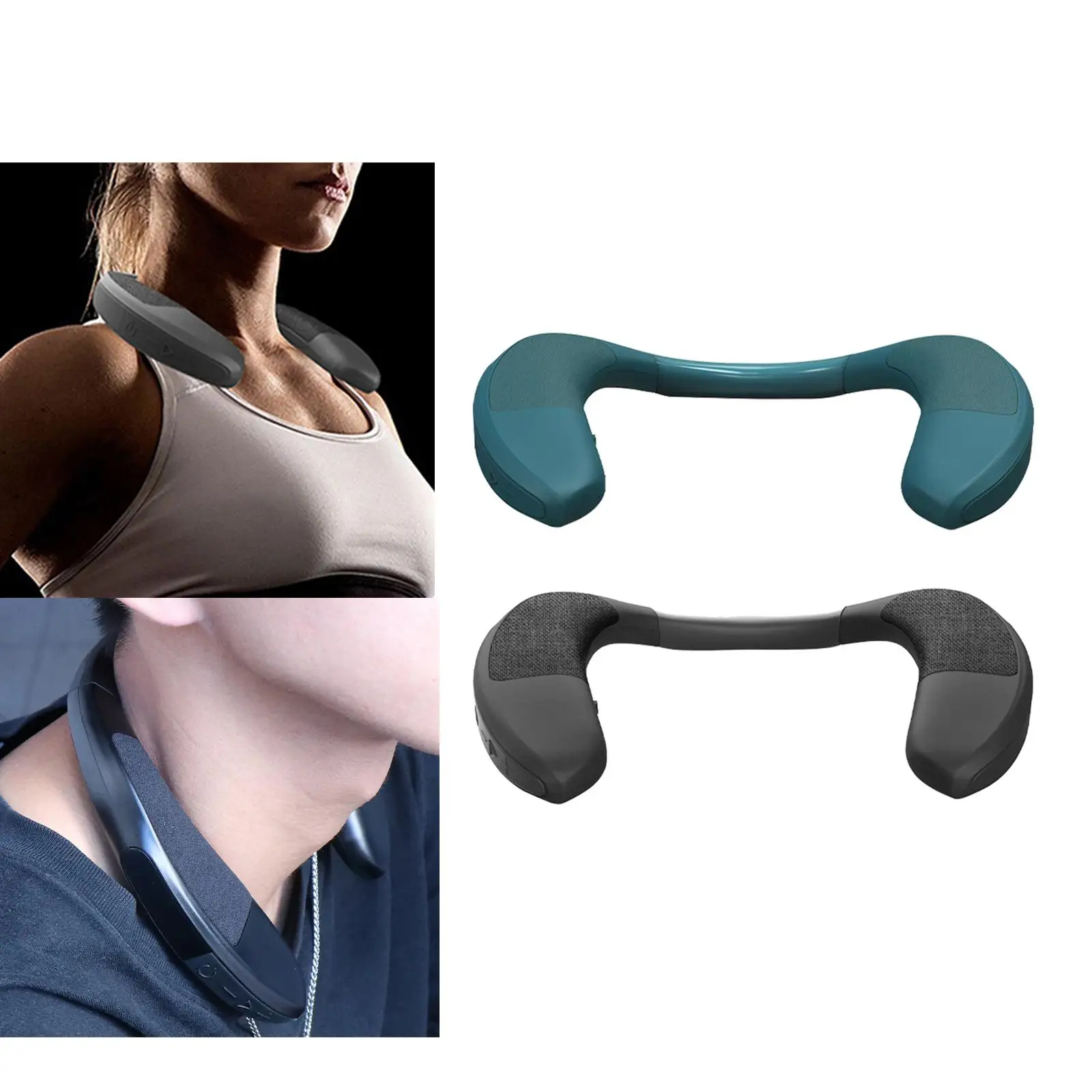 ستيريو لاسلكي محمول يمكن ارتداؤه على الرقبة معلق سمّاعات بلوتوث موسيقى رياضية مشغل MP3 مضخم صوت #4