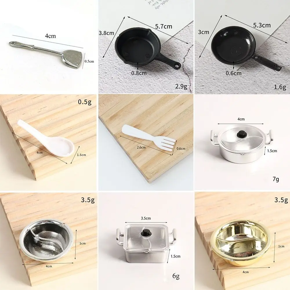 Высококачественная 1:12 миниатюрная ложка для размешивания, разнообразные модели, стандартная сковорода, мини кукольный домик, кухонная утварь, миниатюрное украшение для кукольного домика
