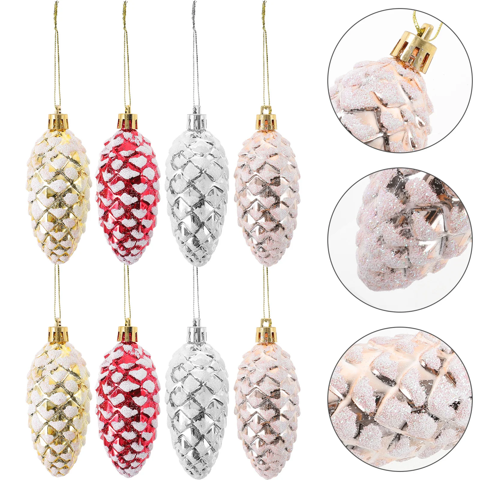 

4 Boxes Christmas Tree Hanging Pine Cones Decorations Festive Charms for Home Office Shop Holiday Party Decoration