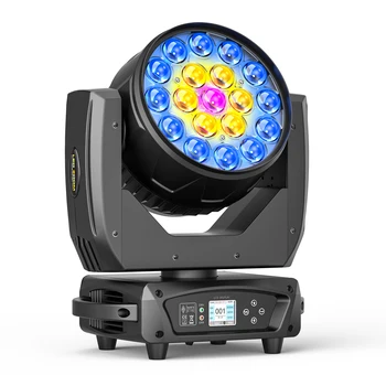 Fieryzeal-Projecteur de Lumière à Tête Mobile LED 19x10W RGBW 4 en 1, Faisceau Lavage, Zoom, Effet de Lumière de Scène, 200W, Mise au Point pour DJ Chang Party