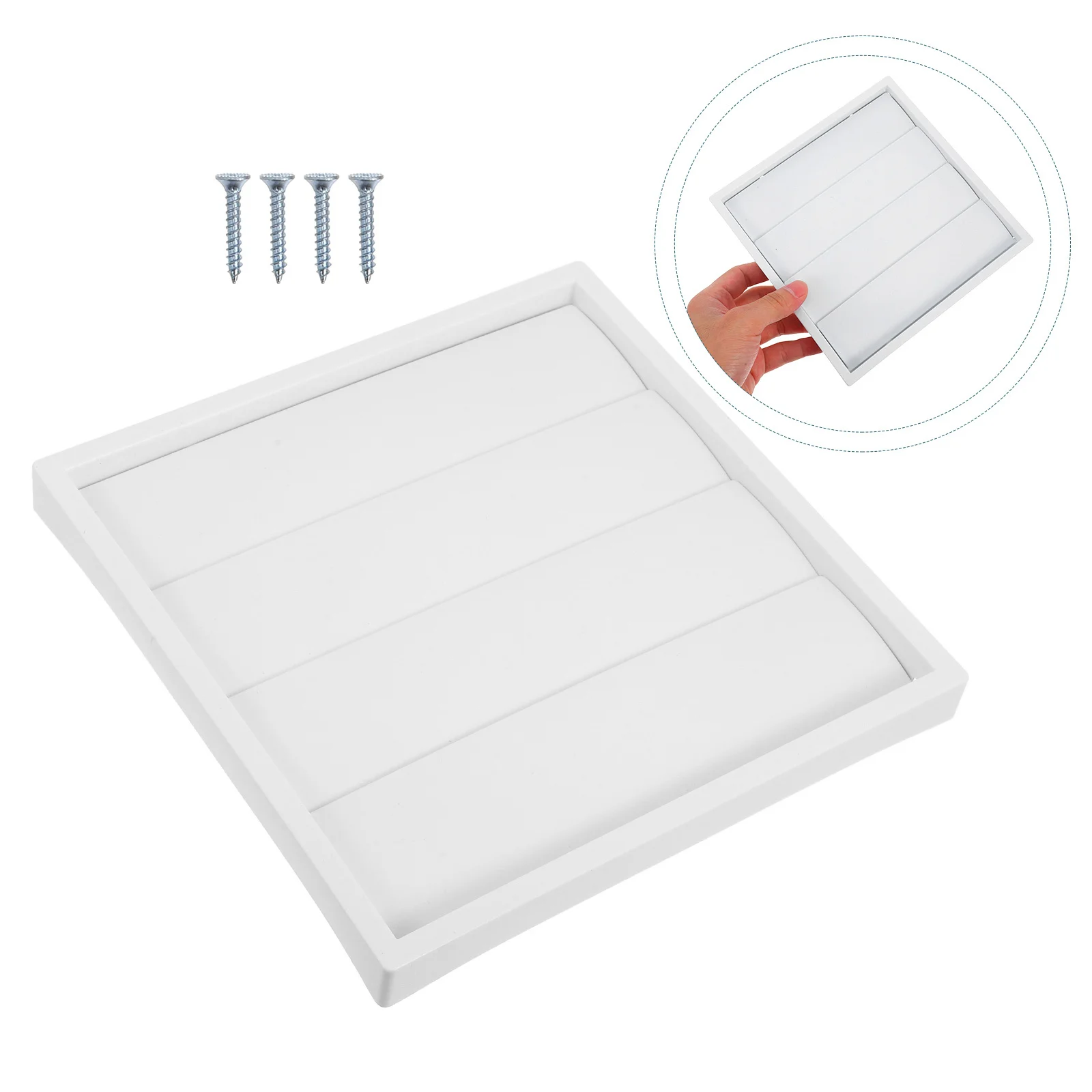 

White Plastic Square Louvered Air Vent Cover Rainproof Windproof Outdoor Dryer Bathroom Exhaust Vent 5 Flap Design Protects