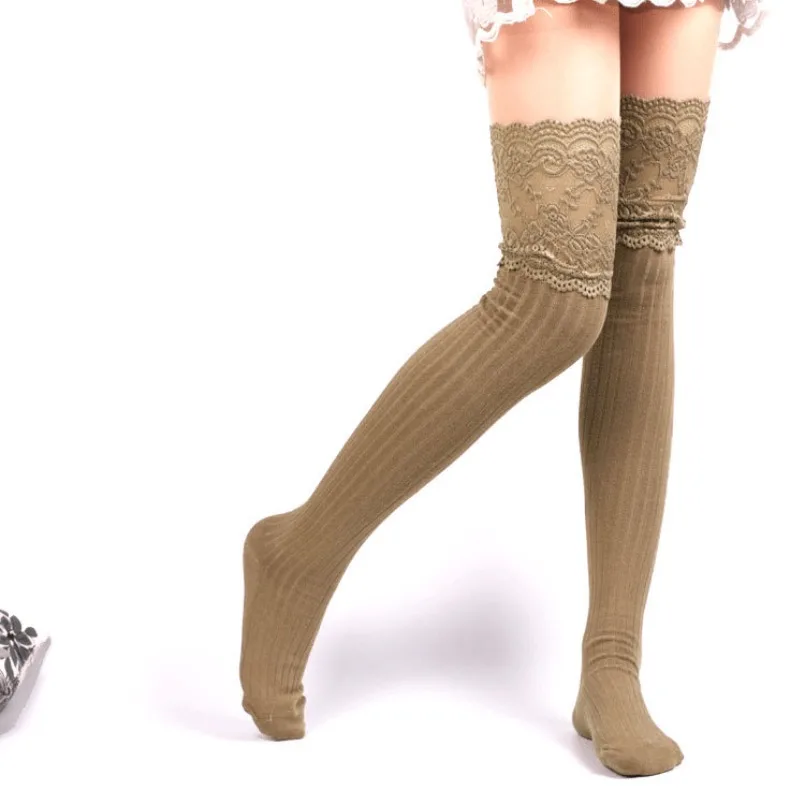 Overknee-Socken für Damen, Spitzenstrümpfe, Warme Winter-Damenstrümpfe, Mädchen Schwarze und Weiße Lange Oberschenkelhohe Strick-Baumwollsocken 2026 Neu