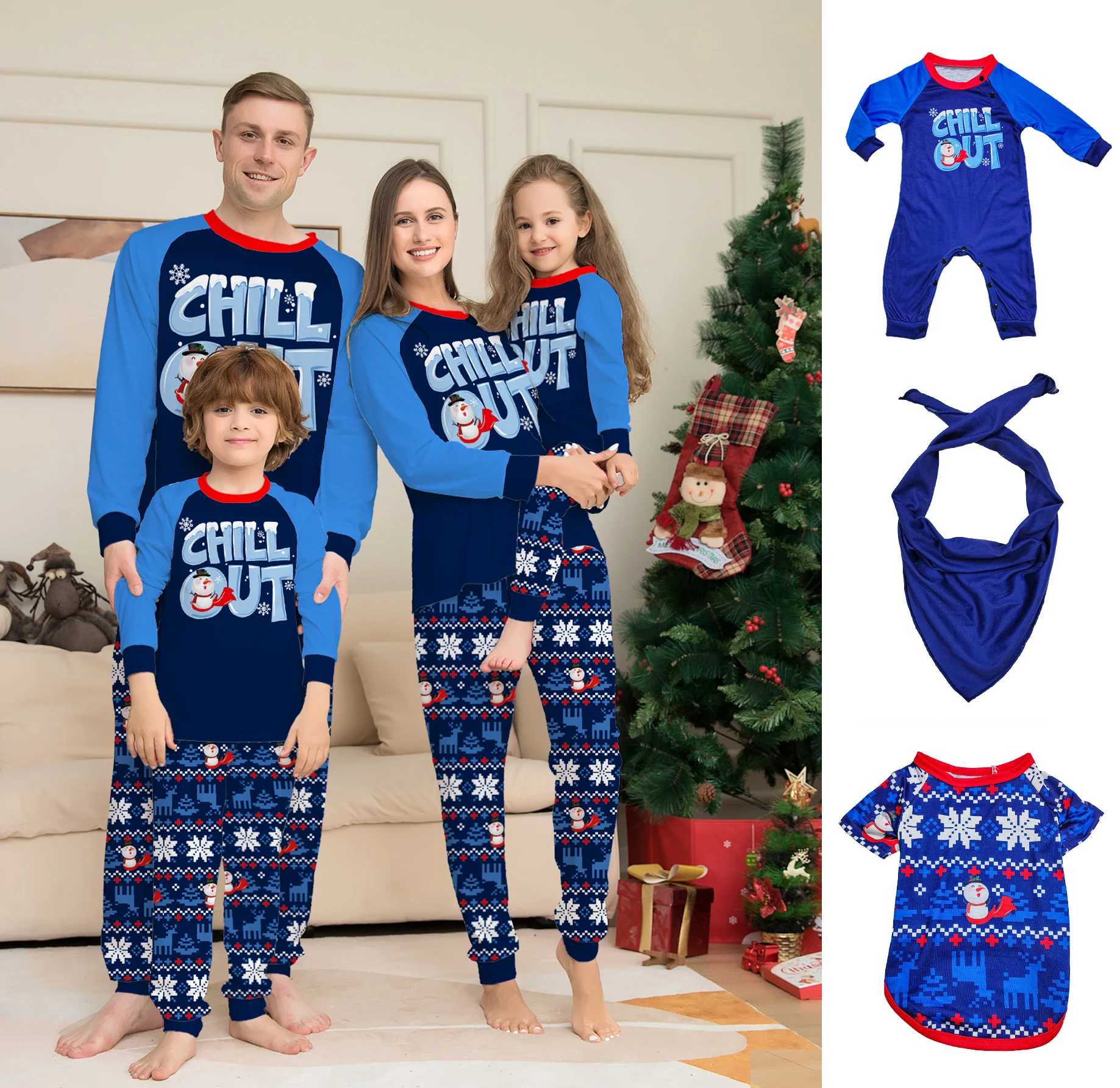 2024 NewCartoon Print Christmas Family Matching Pajamas Xmas Pjs Long Sleeve Father Mother Kids Couples Daddy Mommy Me Daughter