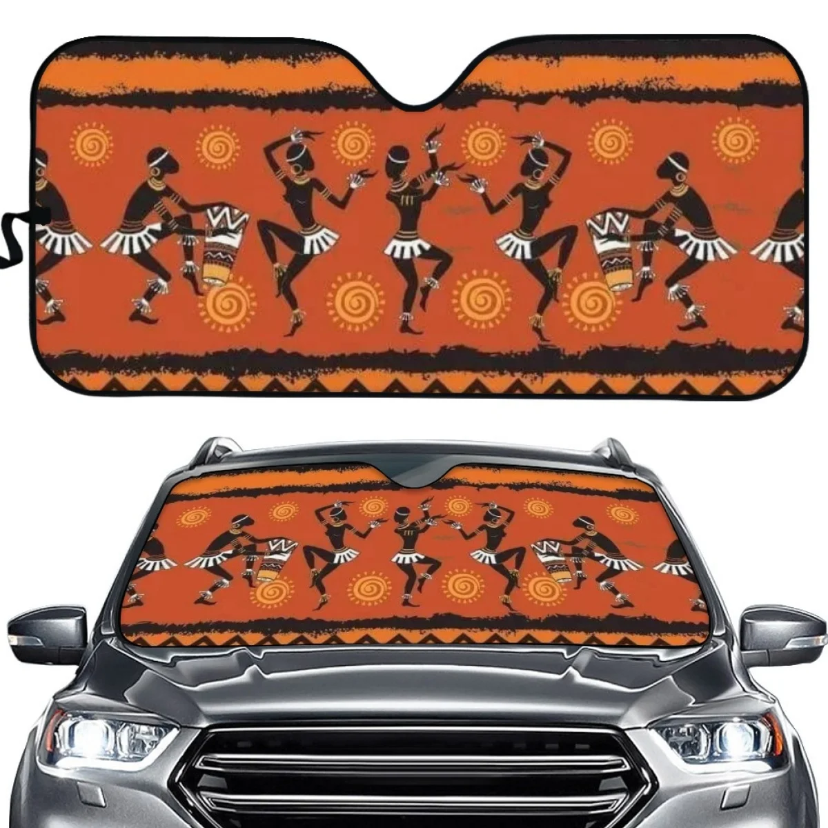 African Cultural Customs Car Windshield Sun Shades Novelty Car Accessory Sun Visor Universal Fits Most Of Car-styling Sun Visor