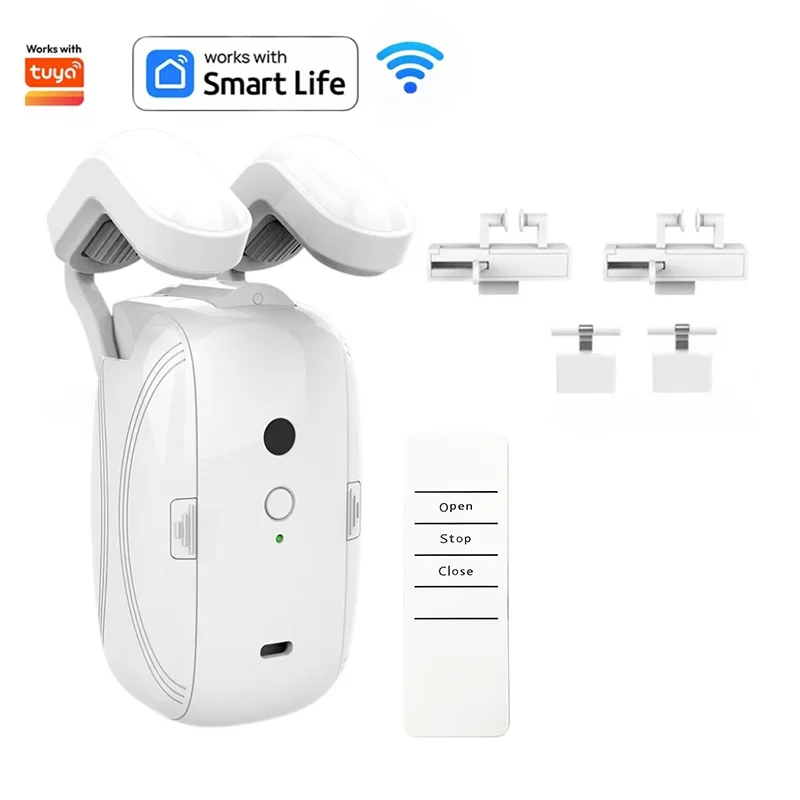 Slimme Automatische Gordijnopener, Afstandsbediening Met App/Timer/Stem, Met T/U/Rome Staaf, Wifi Bluetooth Automatische Lichtsensor