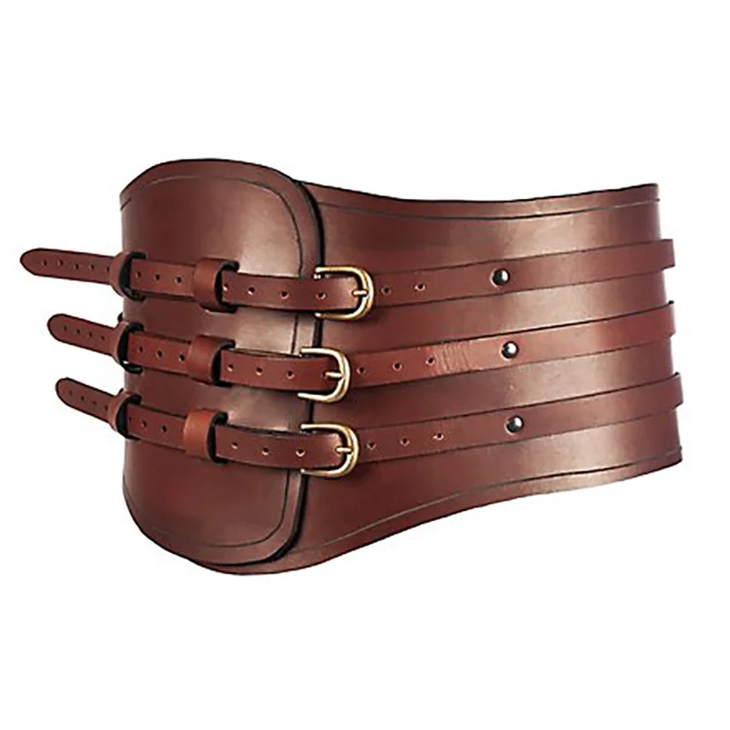 Steampunkowy Średniowieczny Gladiator Skórzany Pas Zbroi Celtycki Rycerz Pas na Pas Viking Pirat Cosplay Kostium Rekwizyty Akcesoria na Pas Męskie