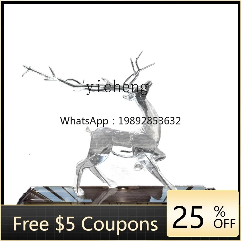 

Zf Transparent Resin Deer Sculpture Sales Office Villa Hotel Floor-Standing Decorations Artwork Decoration