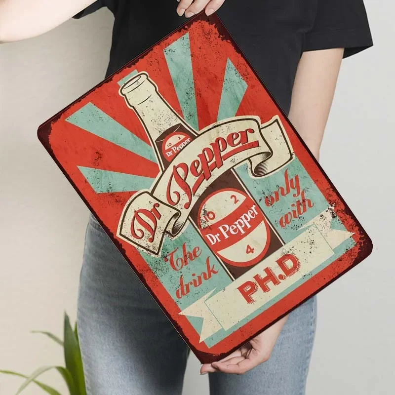 Keviewly Dr Pepper Metal Wall Art Tin Signs Warning Animal Funny Restaurant Bar Band Newly Married Birthday Party Christmas Home