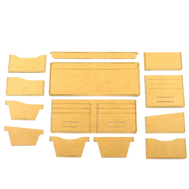 13Pcs Clear Acrylic Wallet Pattern Stencil Set DIY Leather Craft Sewing Templates Tool for Craftsmen And DIY Enthusiasts
