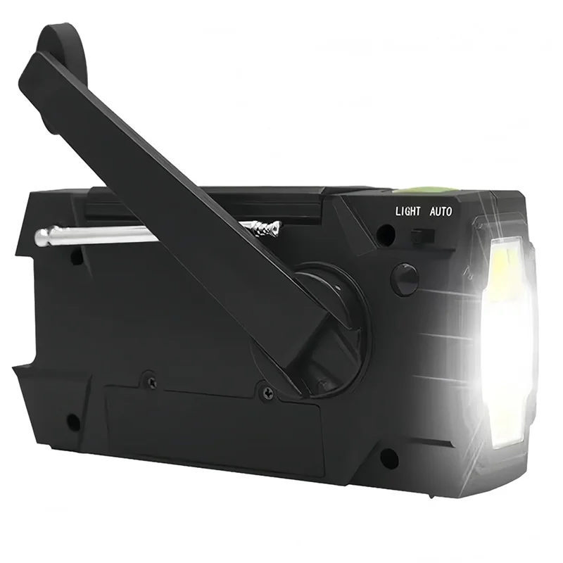 

-A95Z Emergency Weather Radio,Solar Charging, 3 LED Flashlights, LED Induction Reading Lamp, SOS Alarm, Rechargeable For Us