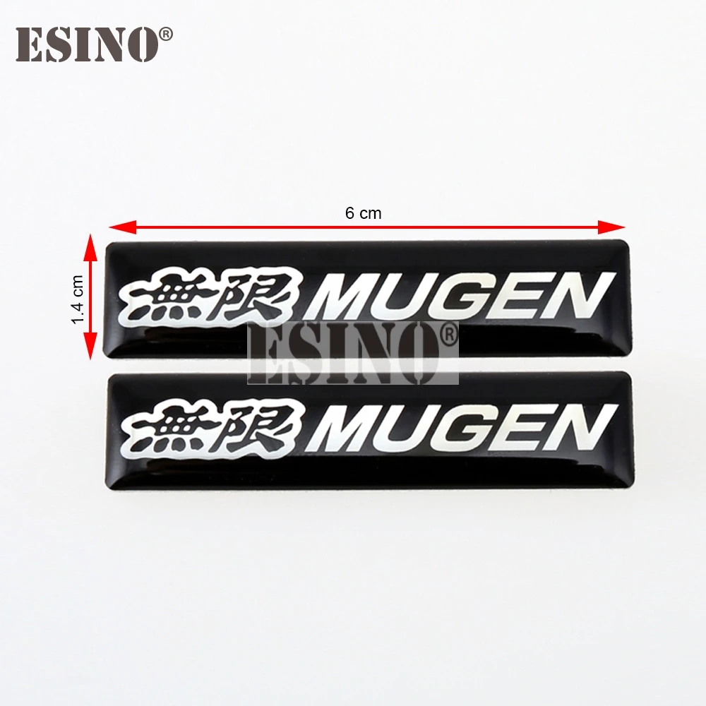 2 × تصفيف السيارة ثلاثية الأبعاد تصفيف السيارة الألومنيوم الغراء ملصق مائي صندوق السيارة شعار شارة لاصقة للسيارة لـ Mugen