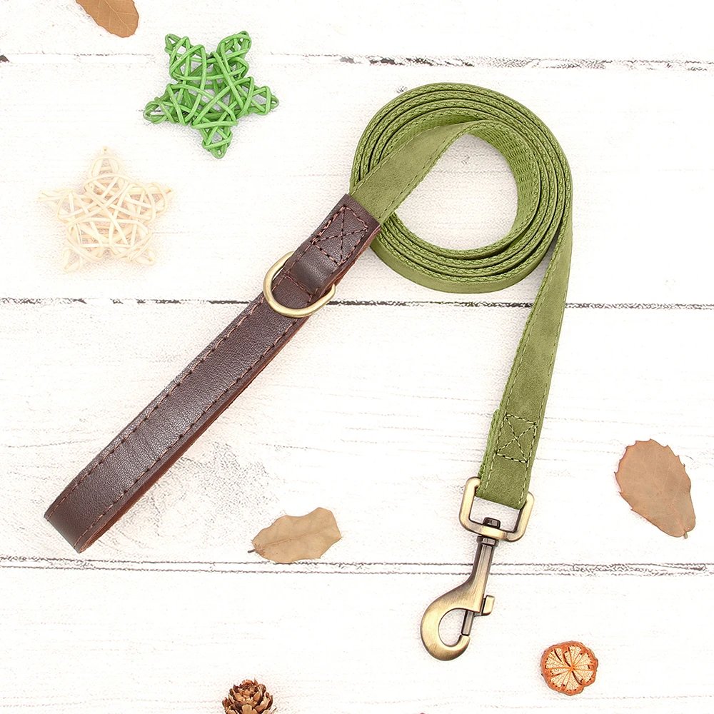 Personalisiertes Hundehalsband mit Leine aus PU-Leder, inklusive Laufleine, kostenlose individuelle Haustier-ID-Halskette für kleine und große Hunde, Mops – Detail 32