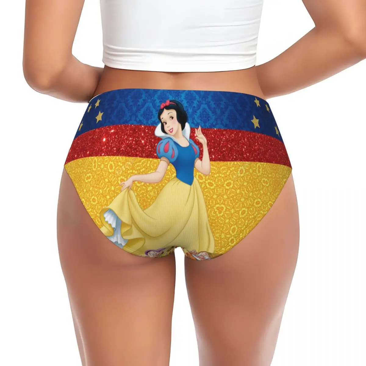 Ropa interior elástica personalizada para mujer, bragas de película de acción, Blancanieves y los siete enanitos