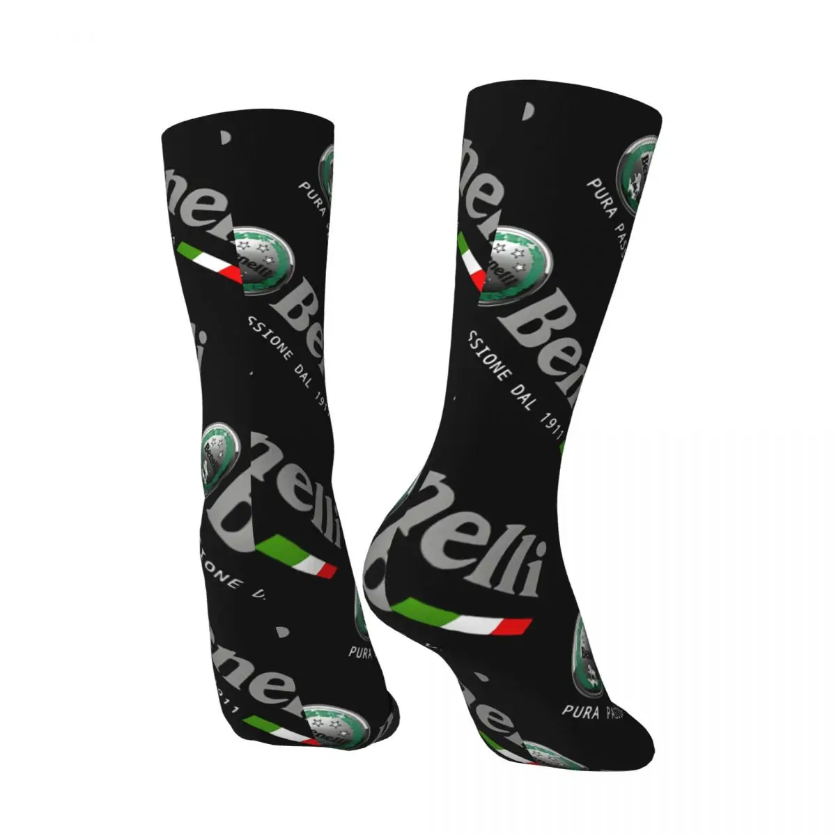 Calcetines de compresión de terapia de moda Retro para hombre, Unisex, estilo callejero Benelli, patrón impreso, novedad