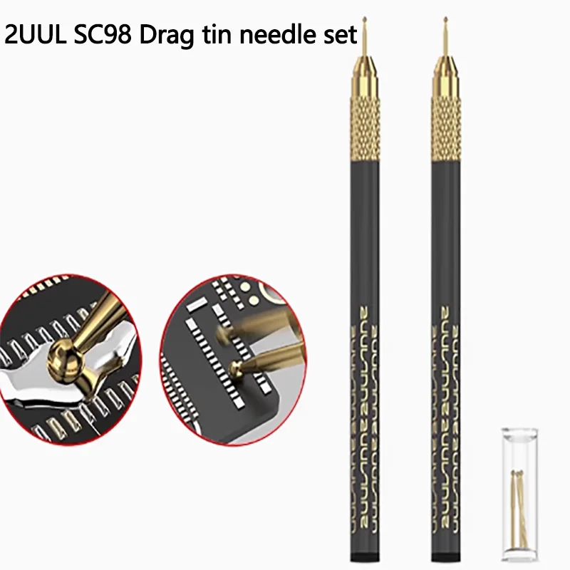 2UUL Towed tin needle set for inner seat special pure copper gold plated quick feed tin on tin light carbon fiber handle set